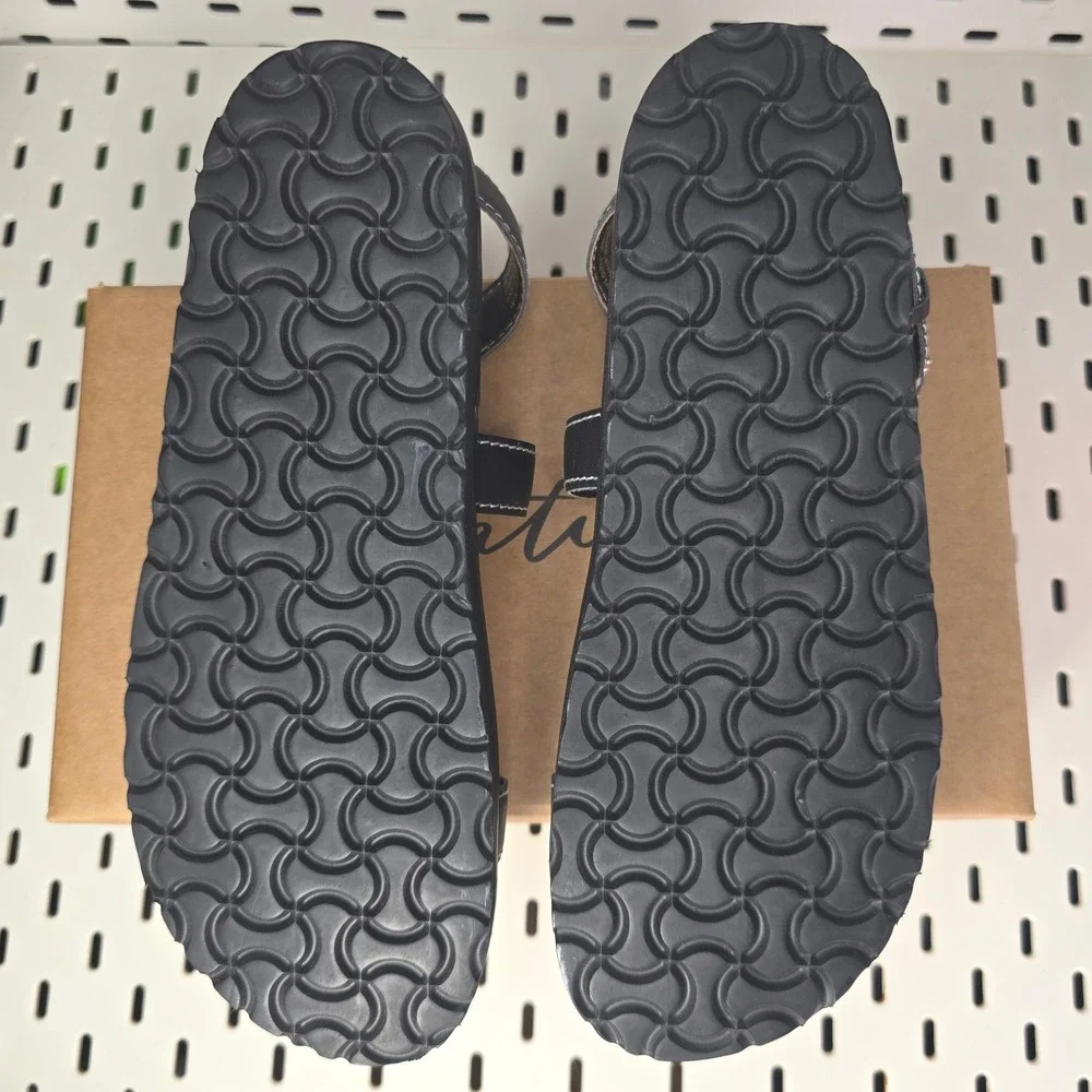 MATISSE Naomi Sandals Black Leather Ankle‎ Strap Women Sz 9 Strappy Minimalist